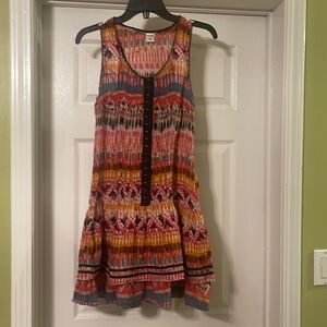 Apsara - drop waist dress -  layered hem - bright colors - boho - size M